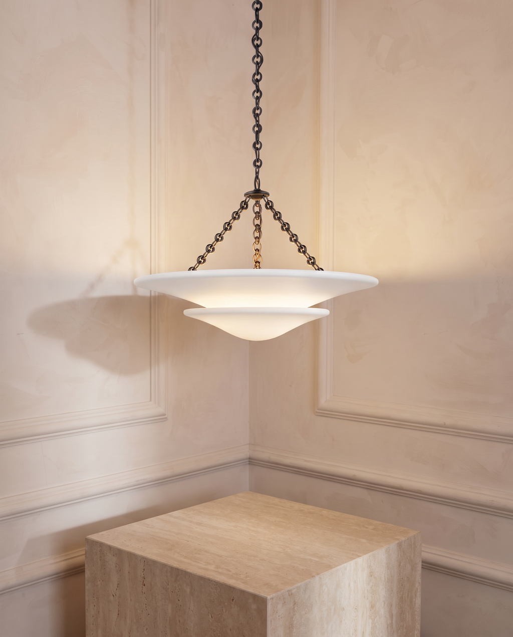 Mollino Medium Tiered Chandelier in Bronze
