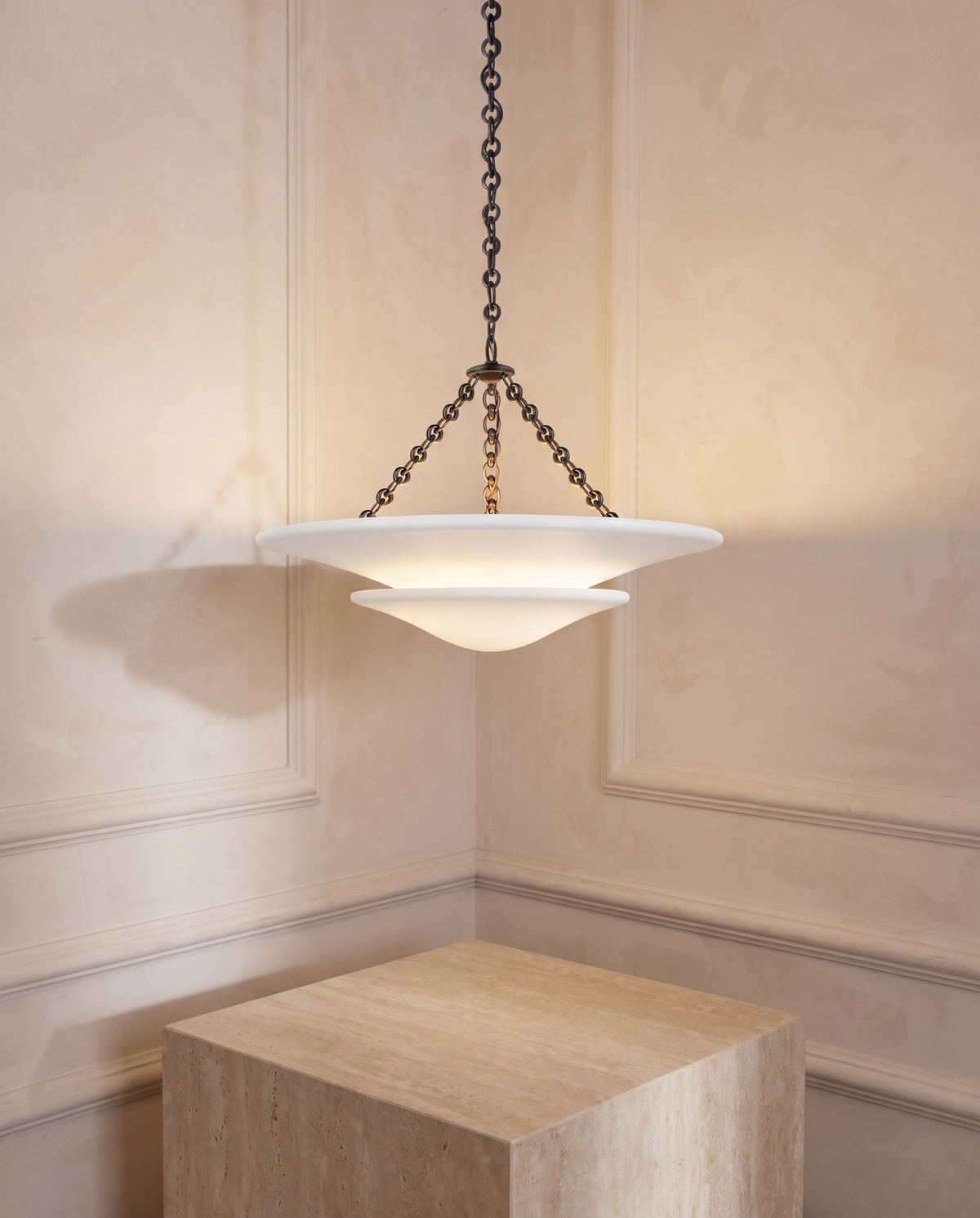 Mollino Medium Tiered Chandelier in Bronze