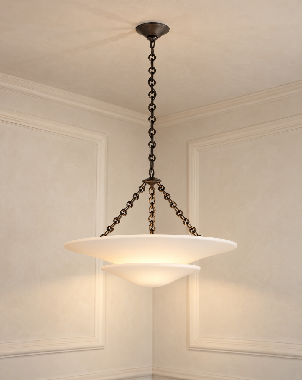 Mollino Medium Tiered Chandelier in Bronze