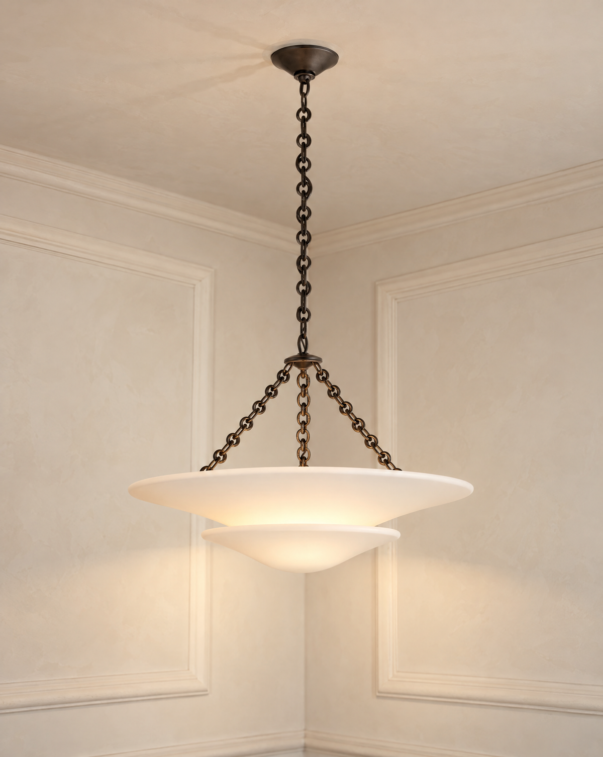 Mollino Medium Tiered Chandelier in Bronze